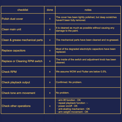 Technics SL-1200MK1 turntable full maintained, 100V from Japan